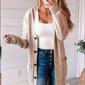 Womens cable knit cardigan